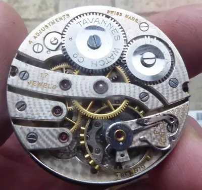 Tavannes Gents 17 Jewels Pocket Watch Movement Working • £10.50