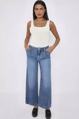 Ex M&S Per Una Wide Leg Jeans Pants High Rise Marks & Spencer Ladies • £25.99