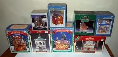 Vintage 8 Medium Christmas Village Houses Different Makes In Boxes • $60