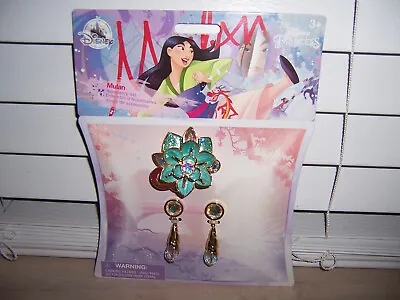 Disney Princess Mulan Costume Jewelry Accessory Set Hair Fixture & Clip Earrings • $24.99