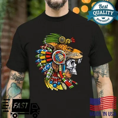 $18.99 • Buy Aztec Jaguar Warrior T-shirt Skull Mask Ancient Mayan Mythology Shirt S-5XL