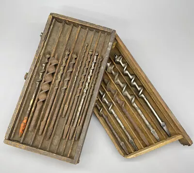 Vintage Irwin Bit Co. 13 Piece Auger Set In Original Wood Box Drill Bits *Read* • $42.75