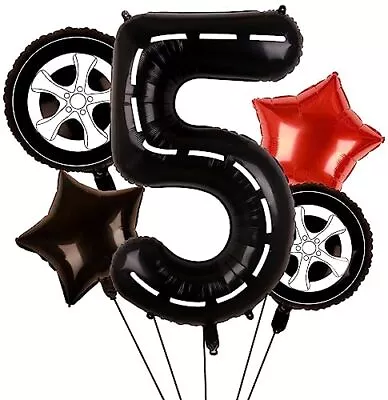 Race Car Balloons Wheel Tire Balloons 5th Birthday Party Decorations For Boy ... • $8.55