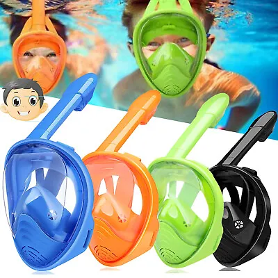 Kids Snorkel Face Mask Swimming Scuba Full Anti-Fog Diving For Gopro 4-11 Years • $20.85