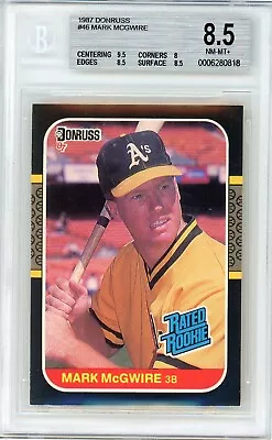 1987 Donruss Baseball #46 Mark McGwire Rated Rookie RC BGS 8.5 NM-MT Oakland A's • $22