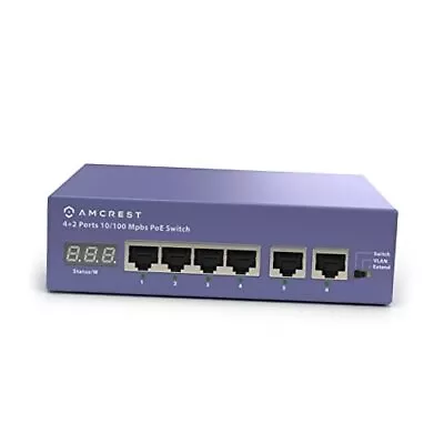 Amcrest 6-Port POE+ Power Over Ethernet POE Switch With Metal Housing 4  • $58.48