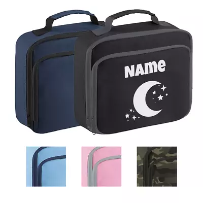 Personalised Moon Stars Lunch Box Custom Name School Boys Girls Insulated Bag • £17.95