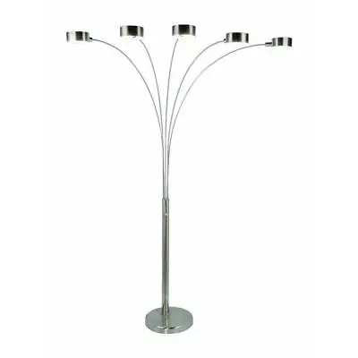 Artiva Floor Lamp 88  Five Gooseneck Arc Lights Dimmable Indoor Brushed Steel • $199.01