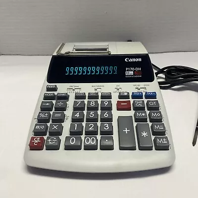 CANON P170-DH3 Digit Display Printing Clock Calendar Desk Calculator Tested • $23.99