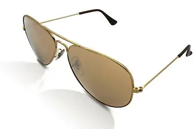 £89.99 • Buy Ray-Ban RB3025 Aviator Sunglasses 001/33 Gold/Brown