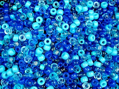 Pony Beads 500pc Blue Mix DIY Jewellery Making Bracelets FREE POSTAGE • $3.90