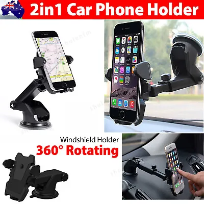 Windscreen Suction Car Phone Holder Universal Air Vent Mount Stand For IPhone 15 • $13.78