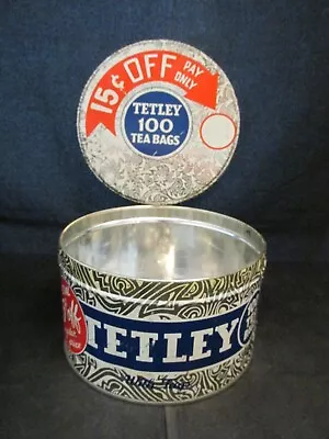 Tetley Tea 6  Wide Metal Tin Vintage Tea Tin • $7.95