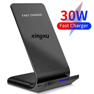 30W Fast Wireless Charger Stand Dock Pad For IPhone X 8 11 12 13 14 Pro Max Mini • £11.89