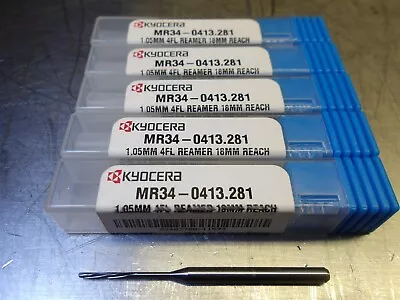 5 NEW! Kyocera 1.05mm (.0413 ) Carbide Reamer 4FL Spiral 3mmSHK MR34-0413.281 • $10