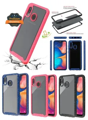 For Motorola MOTO E 2020 Clear Hybrid Rubber Armor Protective Frame Case Cover • $11.37