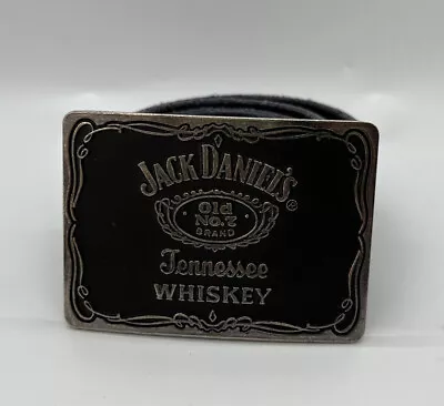 Jack Daniels Belt Old No.7 Black Real Leather Metal Buckle Small 28-34” Waist • £22