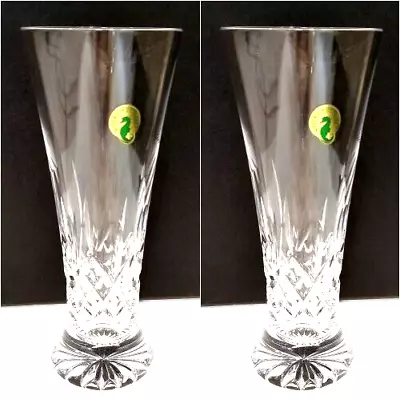 Waterford Crystal Lismore Pilsner Beer Pair Set Of Two 14 Oz #142050 Boxed W/tag • $219.20