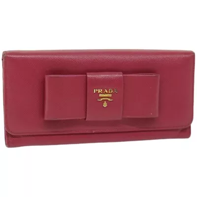 PRADA Long Wallet Safiano Leather Pink Auth 67548 • $88