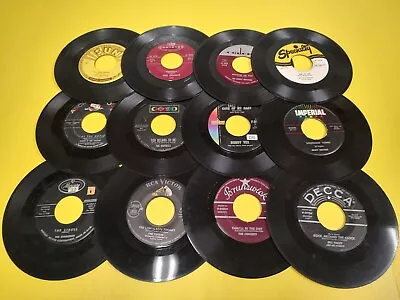 FOR DECOR: LOT OF 12 50s ROCK 7  45 VINYL RECORDS Diamonds Tokens Crickets • $9.07