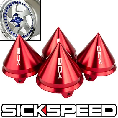 4 Pc Spiked Center Caps For Avid1 Jnc Esr Xxr Wheels/rims Red Spike Cap P13 • $93.40