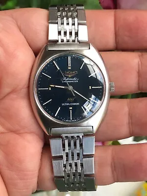 £2500 • Buy Longines Ultra Chron Chronometer Steel 34mm Case And Special Bracelet Blue Dial
