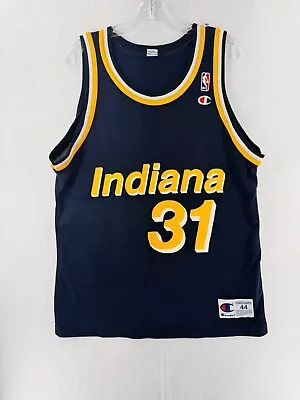 VTG 90’s Champion Indiana Pacers Reggie Miller Jersey Blue Men’s Size 44 Amazing • $59.99