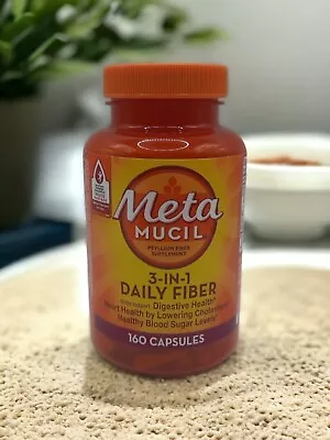 Metamucil 3- IN- 1 Daily Fiber Supplement - 160 Caps Exp 05/2026 • $20.89