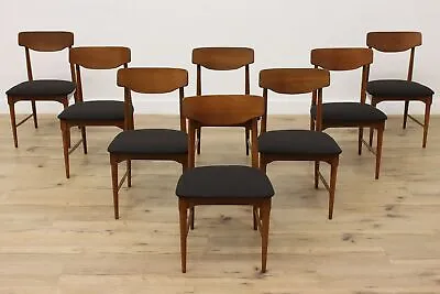 Set Of 8 Midcentury Modern Vintage Walnut Dining Chairs #48764 • $3075