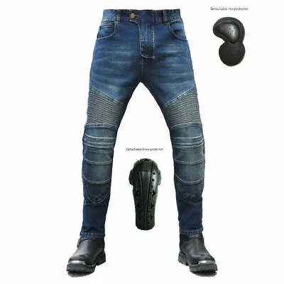 Men Motorcycle Pants Dirt Bike Off Road Jeans Racing Trousers Waterproof CE Gear • $98.95