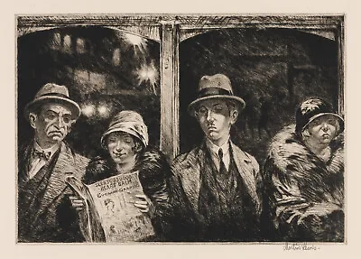 Martin Lewis - Tabloid Readers New York (1927) Signed - 17  X 22  Fine Art Print • $79.99