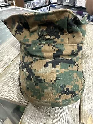 USMC Cover Garrison Marpat Digital Woodland Camo US Marine Corps Hat Cap Size M • $10