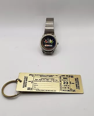 Rare Vintage MARTINSVILLE SPEEDWAY Keychain And A NASCAR Band Mens WATCH • $29.99