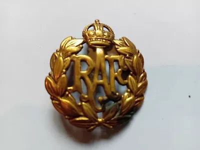 WW2 Brass RAF [ROYAL AIR FORCE] Cap Badge • £1.20