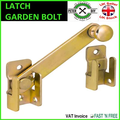 LATCH HASP GATE Garden Bolt STABLE SHED GARDEN BACK DOOR BOLT Lock YELLOW • £5.47