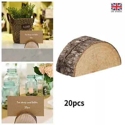 20X Wooden Table Card Holder Stand Number Place Name Menu Party Wedding Decor UK • £9.07
