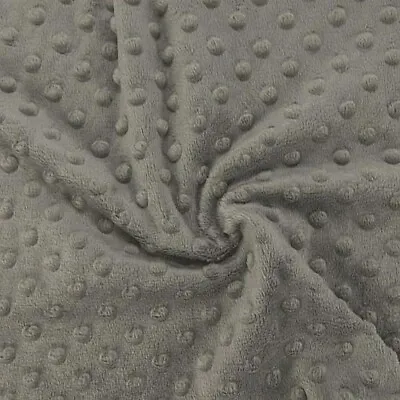  Supersoft Dimple Dot Cuddle Popcorn Soft Fleece Plush Fabric - Grey • £5.50