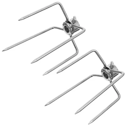 2 Pcs Barbecue Fork Rotisserie Prongs Meat Forks Stick Grilling Accessories • $16.38