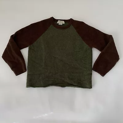 J Crew 100% Lambswool Sweater Medium Green Brown Two Tone Pullover VTG Crafters • $21.84