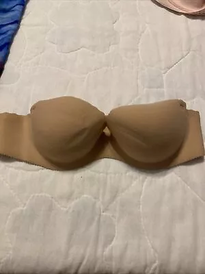 Victoria Secret Strapless 34A Underwire Push Up Padded Seamless Angels Embrace • $16.89