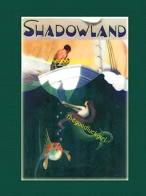 MERMAID STEERS THE COURSE 8x10 Vintage Shadowland Magazine Cover Siren Art Print • $14.99