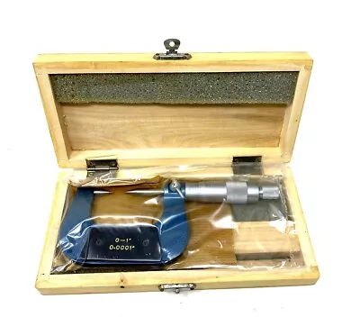 Nib! Special Price 0-1  30 Degree Point Micrometer 0.0001  Carbide Wooden Case  • $39.98