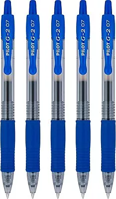 PILOT G2 Premium Retractable Gel Pens Fine Point Blue Ink 5-Pack (31299) • $10.99