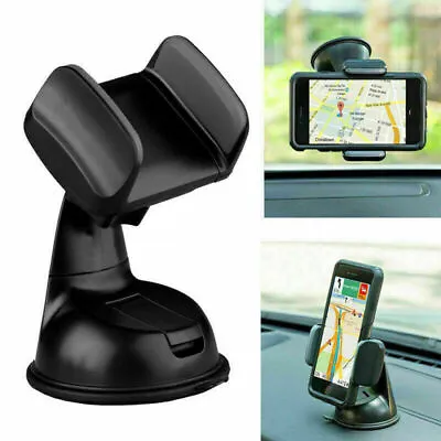 In Car Kit Suction Phone Holder+Charger Windscreen Universal Mount Cradle Swivel • £7.95
