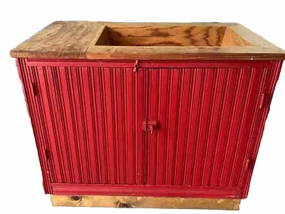 Vintage Dry Sink Southern Farmhouse Style Red Wood Heavy • $750