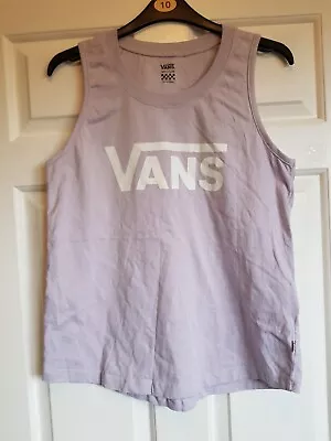 VANS Lilac Classic Logo Sleeveless Vest Top Size M BNWOT • £8.95