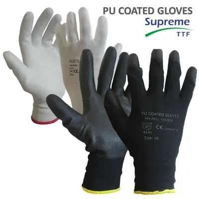 120 X Nylon Pu Coated Safety Work Gloves Gardening Builders Mechanic Grip • £59.99