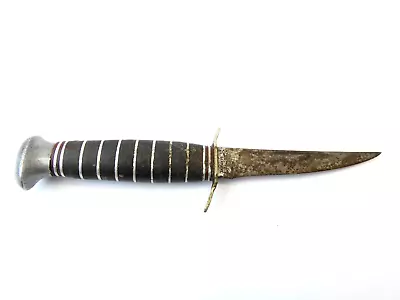 Vintage Used Solingen Germany 105 Voos Leather Wrap Handle Small Knife • $52