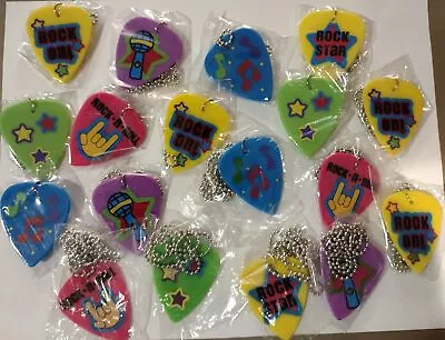 Guitar Pick Necklaces Party Favor (18 Pc) Boy Girl Music  • $16.99