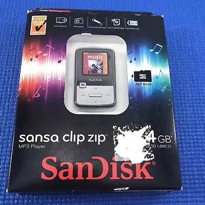 Sandisk Sansa Clip Zip Mp3 Player 4 GB Storage Capacity - Gunmetal Grey • $64.95